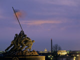 Iwo Jima Monument and Skyline of D.C. at Night, Washington, D.C.