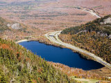 Elevated View of a Lake and Fall Colors in the White Mountains
