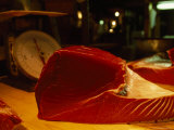 Freshly-Cut Ruby-Red Slab of Tuna Meat, Tsukiji Fish Market, Japan Photographic Print