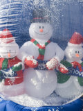 Inflatable Snowman Globe Family Close-Up, California