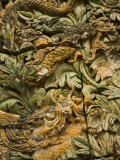 Detail, Ancient Glazed Ceramic Dragon Motif on Mausoleum Wall, China