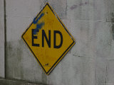 End Sign at the End of a Street, Brooklyn, New York