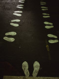 Buy Foot Markers for Participants of a Morning Ritual at a Car Plant, Japan at AllPosters.com