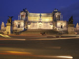 Night Shot of the Monument to Vittorio Emanuele II at the Piazza Venezia in Rome, Italy