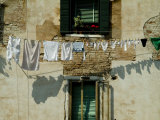 Laundry Hanging on a Line in Venice, Italy