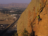Buy Man Rock Climbing on Sandstone above Cody, Wyoming at AllPosters.com