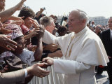 Buy Pope John Paul II Greets a Crowd of People in St. Peter's Square at AllPosters.com