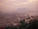 The City of Naples and Mount Vesuvius at the Bay of Naples in Italy