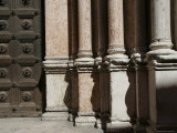 Buy Stone Pillars Outside Building, Parma, Italy at AllPosters.com