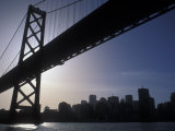 Silhouette of the Skyline and Oakland Bay Bridge, California