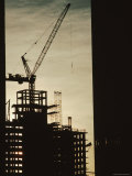 Buy Silhouette Crane at a Skyscraper Construction Site, New York at AllPosters.com