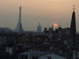 Unusual View of the Eiffel Tower at Twilight, Paris, France