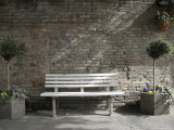 Buy White Bench against a Brick Wall in Ravenna, Italy at AllPosters.com