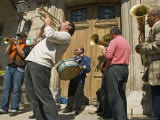 Buy Vagabontu, A Traveling Romani Brass Band, on a Market Day in Provence, France at AllPosters.com