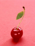 Buy Red Cherry with Stalk and One Leaf at AllPosters.com