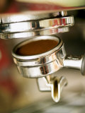 Filter Holder Being Fitted on Espresso Machine