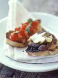 Bruschetta (With Tomato) and Toasted Bread with Onions