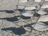 Buy White Chairs Cast Shadows on the Sand, Holmes Beach, Florida at AllPosters.com