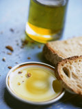 Buy Olive Oil on Plate with Slices of Bread & Olive Oil Bottle at AllPosters.com