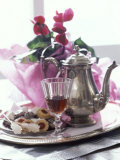 Silver Tray with Biscuits and Tea