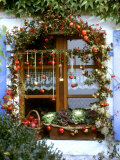 Autumnal Window Decoration with Apples and Cabbage