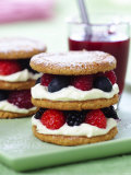 Buy Small Sponge Cake with Berry and Cream Filling at AllPosters.com