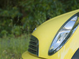 Yellow Mini Car Front End Detail of Grill and Light, Santa Barbara, California