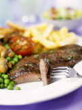Buy Beef Steak with Vegetables and Chips at AllPosters.com