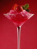 Strawberry Sorbet in a Stem Glass