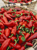 Fresh Red Chili Peppers in Baskets