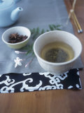 Chai Tea in Tea Bowl, Star Anise Behind