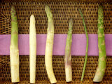 Buy White and Green Asparagus Spears on Wicker Tray at AllPosters.com