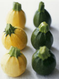 Small, Round, Yellow and Green Courgettes