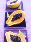 Papaya Halves and Lime Wedges