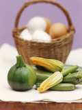 Still Life with Courgettes, Rondini and Egg Basket