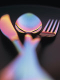 Knife, Fork and Spoon in Red and Blue Light