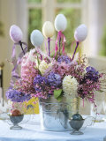 Easter Arrangement of Hyacinths Decorated with Eggs