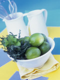 Limes, Mint and Thyme in a Bowl