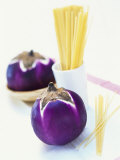 Round Aubergines and Spaghetti