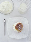 Scone with Cream and Small Milk Jug
