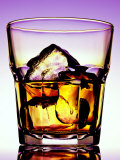 Glass of Whiskey with Ice Cubes