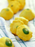 Mini-Patty Pan Squashes on Tea Towel