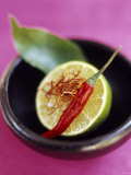 Still Life with Lime, Chili, Saffron and Kaffir Lime Leaf