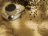 A Cup of Coffee on an Antique Map