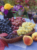 Basket of Grapes with Pears in Foreground