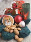 Gingerbread Tree Ornaments, Almonds, Mittens, Baubles & Candle