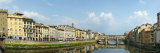 Buildings at the Riverside, Ponto Vecchio, Ponte Santa Trinita Bridge, Florence, Tuscany, Italy
