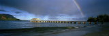 Rainbow over a Pier, Hanalei, Kauai, Hawaii, USA Photographic Print