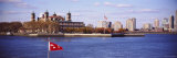 Museum and Skyscrapers, New Jersey, Ellis Island, New York City, New York, USA