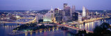 Pittsburgh Lit Up at Dusk, Allegheny County, Pennsylvania, USA